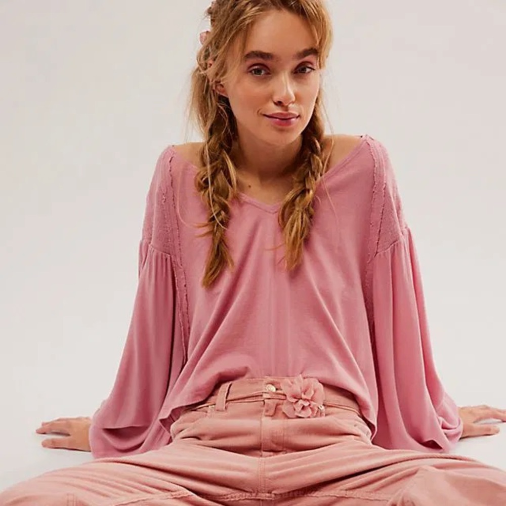 NEW Free People Womens’s Kathy Shirt - Pink S TAGS ON